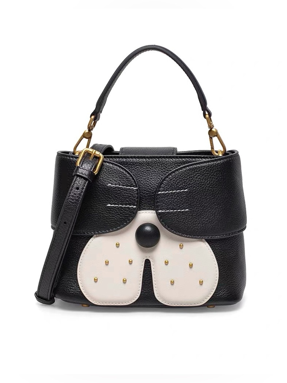 Dog Face Structured Handbag